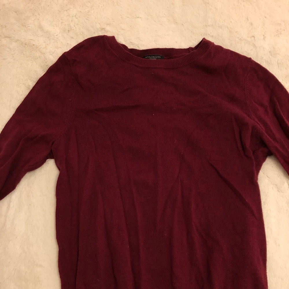 Ann Taylor sweater red burgundy xs petite